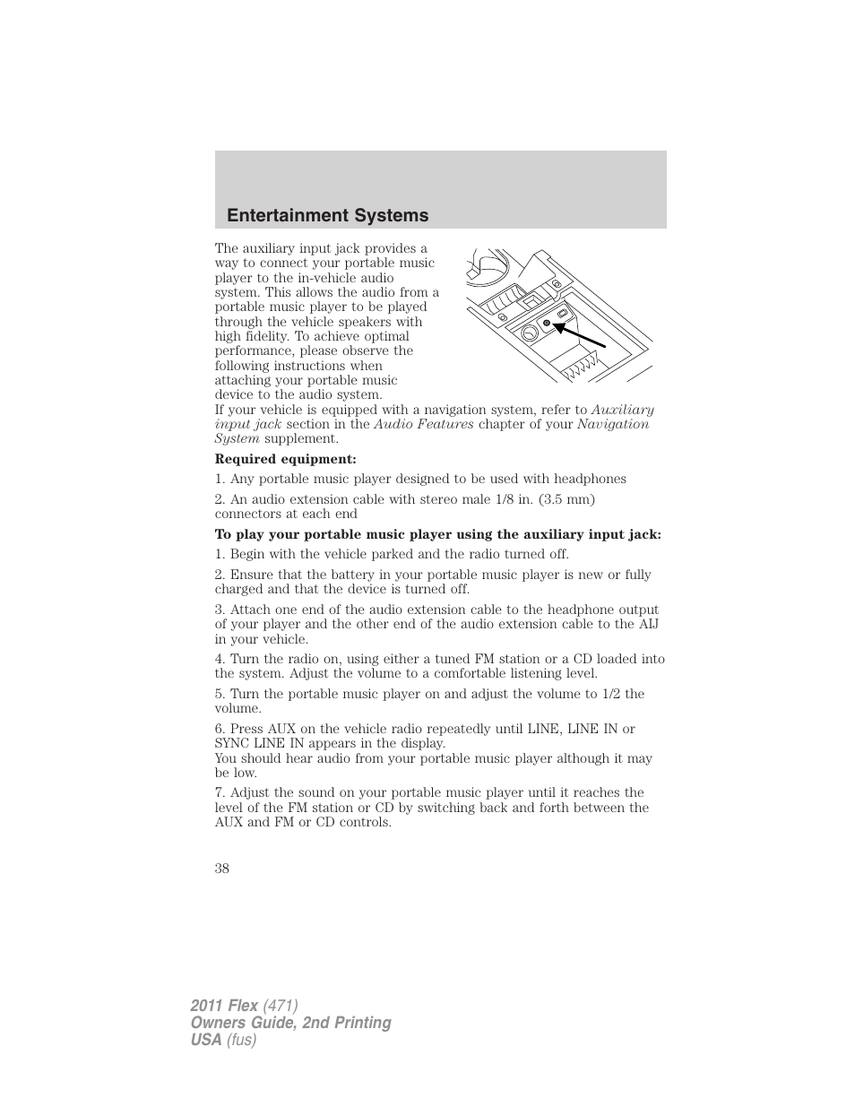 Entertainment systems | FORD 2011 Flex v.2 User Manual | Page 38 / 418