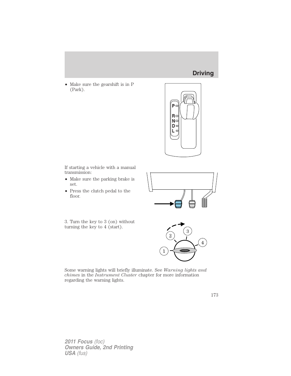 Driving | FORD 2011 Focus v.2 User Manual | Page 173 / 301