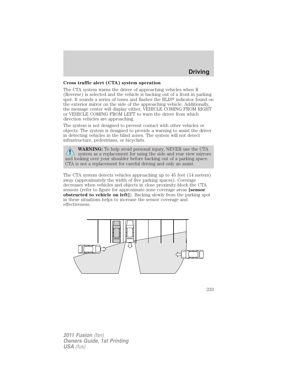 Driving | FORD 2011 Fusion v.1 User Manual | Page 233 / 369