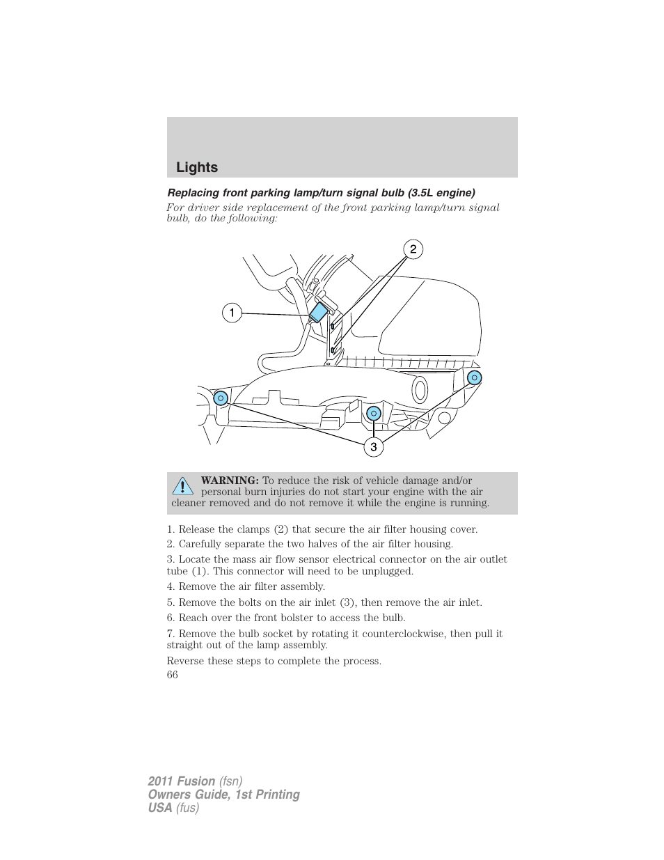 Lights | FORD 2011 Fusion v.1 User Manual | Page 66 / 369