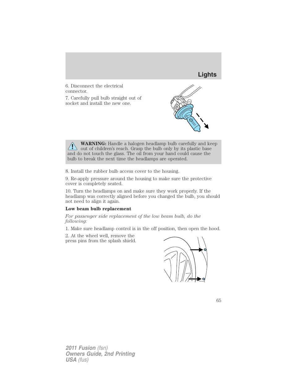Lights | FORD 2011 Fusion v.2 User Manual | Page 65 / 371