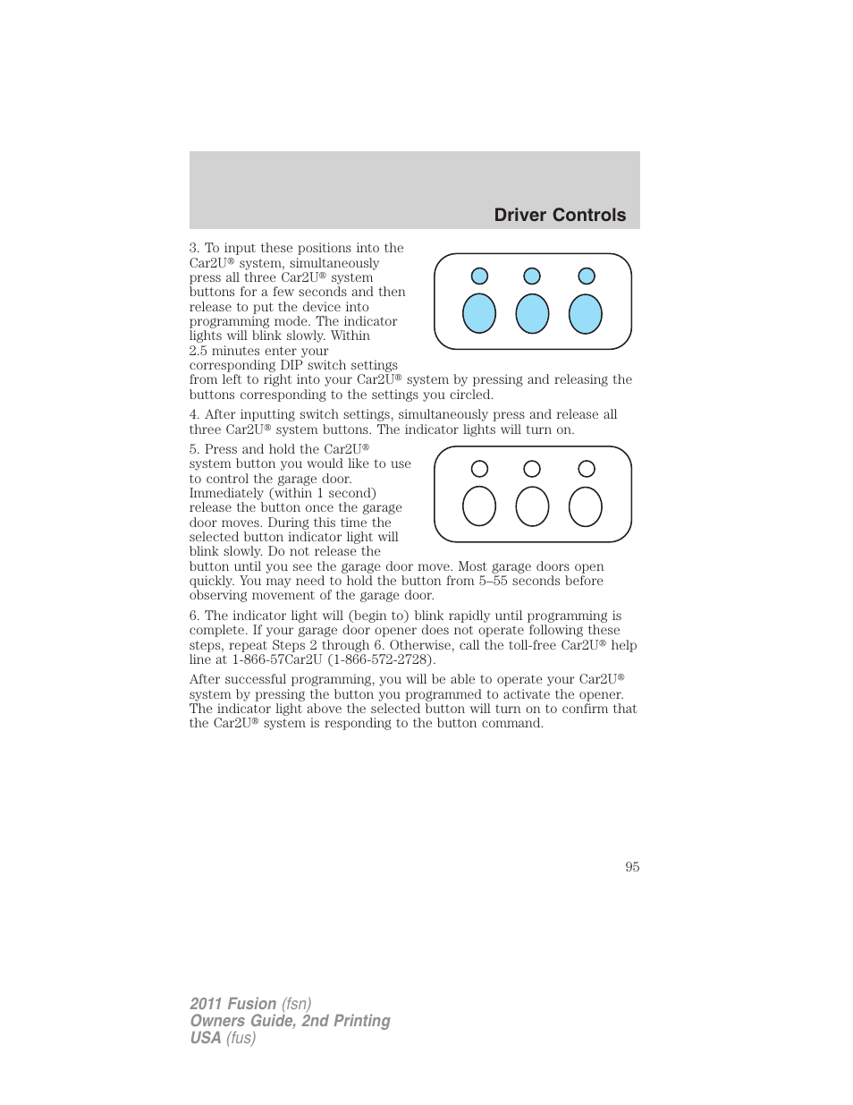 Driver controls | FORD 2011 Fusion v.2 User Manual | Page 95 / 371