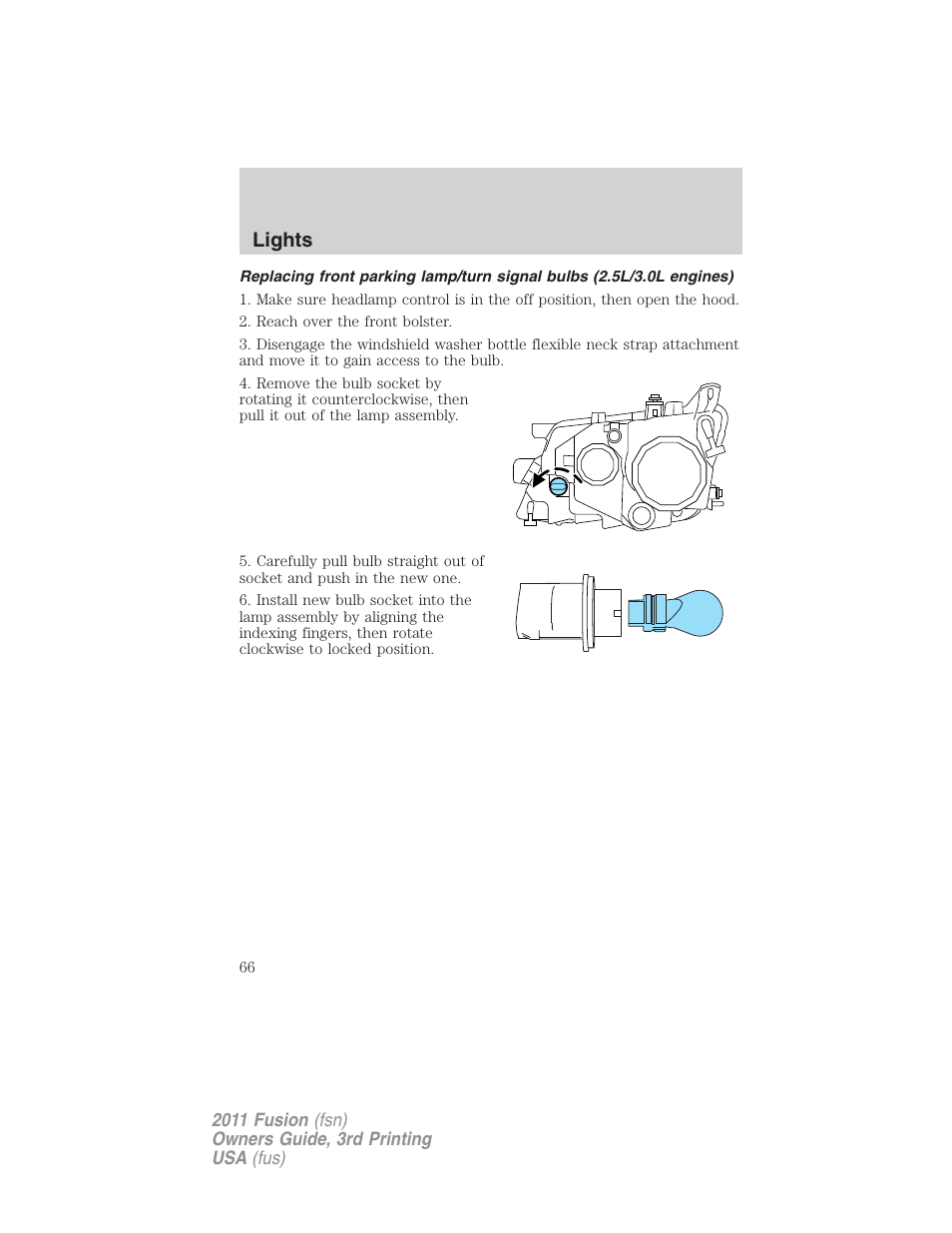 Lights | FORD 2011 Fusion v.3 User Manual | Page 66 / 374