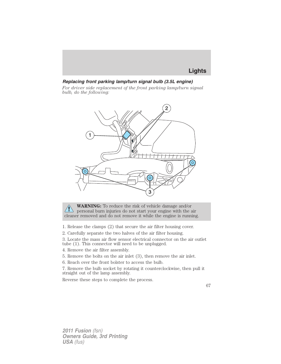 Lights | FORD 2011 Fusion v.3 User Manual | Page 67 / 374