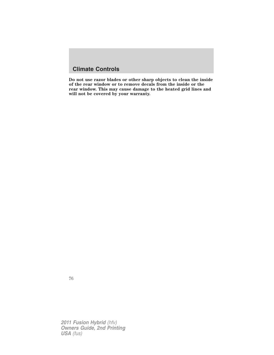 FORD 2011 Fusion Hybrid v.2 User Manual | Page 76 / 345
