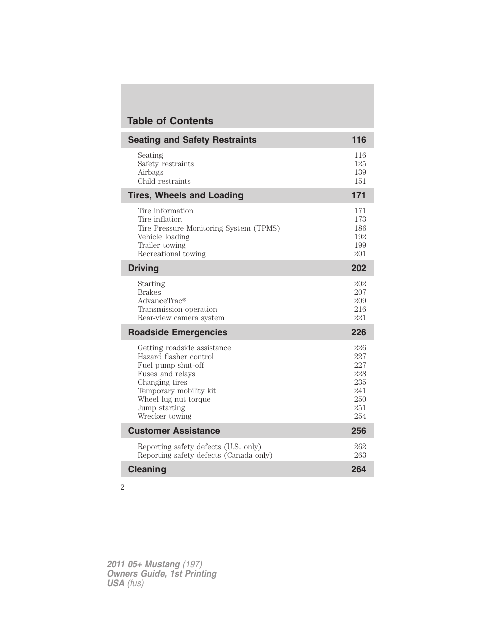 FORD 2011 Mustang v.1 User Manual | Page 2 / 348