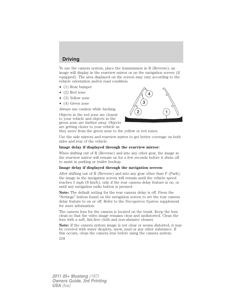 Driving | FORD 2011 Mustang v.3 User Manual | Page 218 / 346