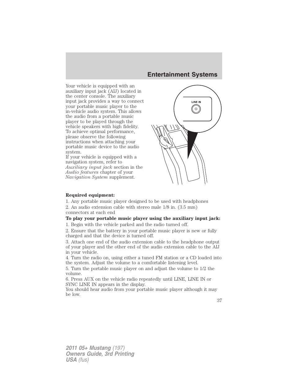 FORD 2011 Mustang v.3 User Manual | Page 37 / 346