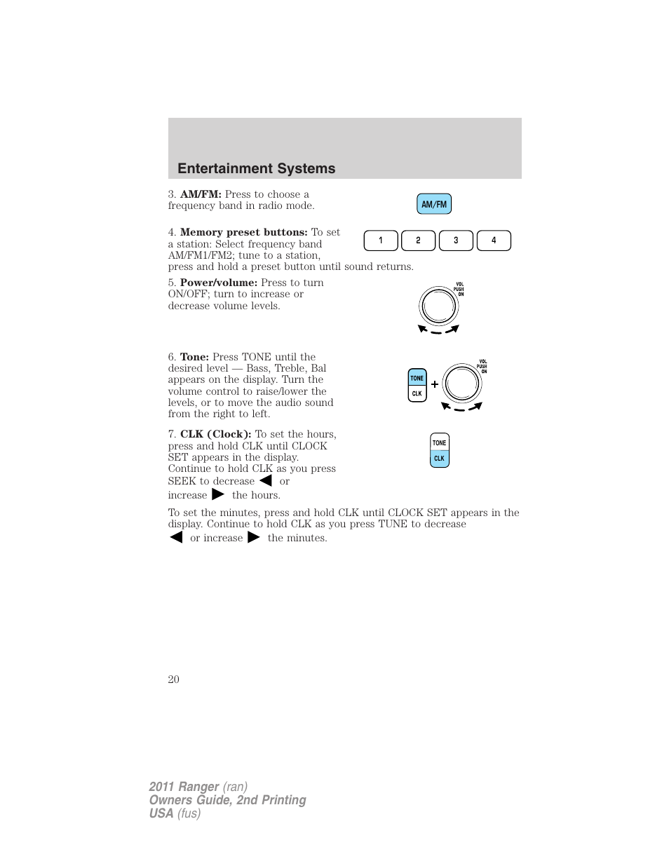 Entertainment systems | FORD 2011 Ranger v.2 User Manual | Page 20 / 303