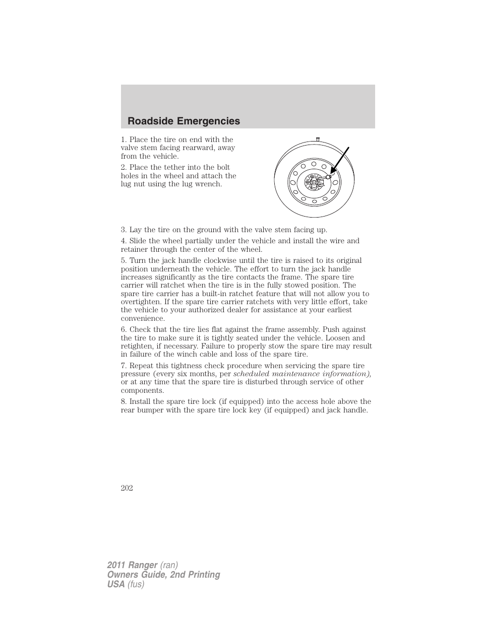 Roadside emergencies | FORD 2011 Ranger v.2 User Manual | Page 202 / 303