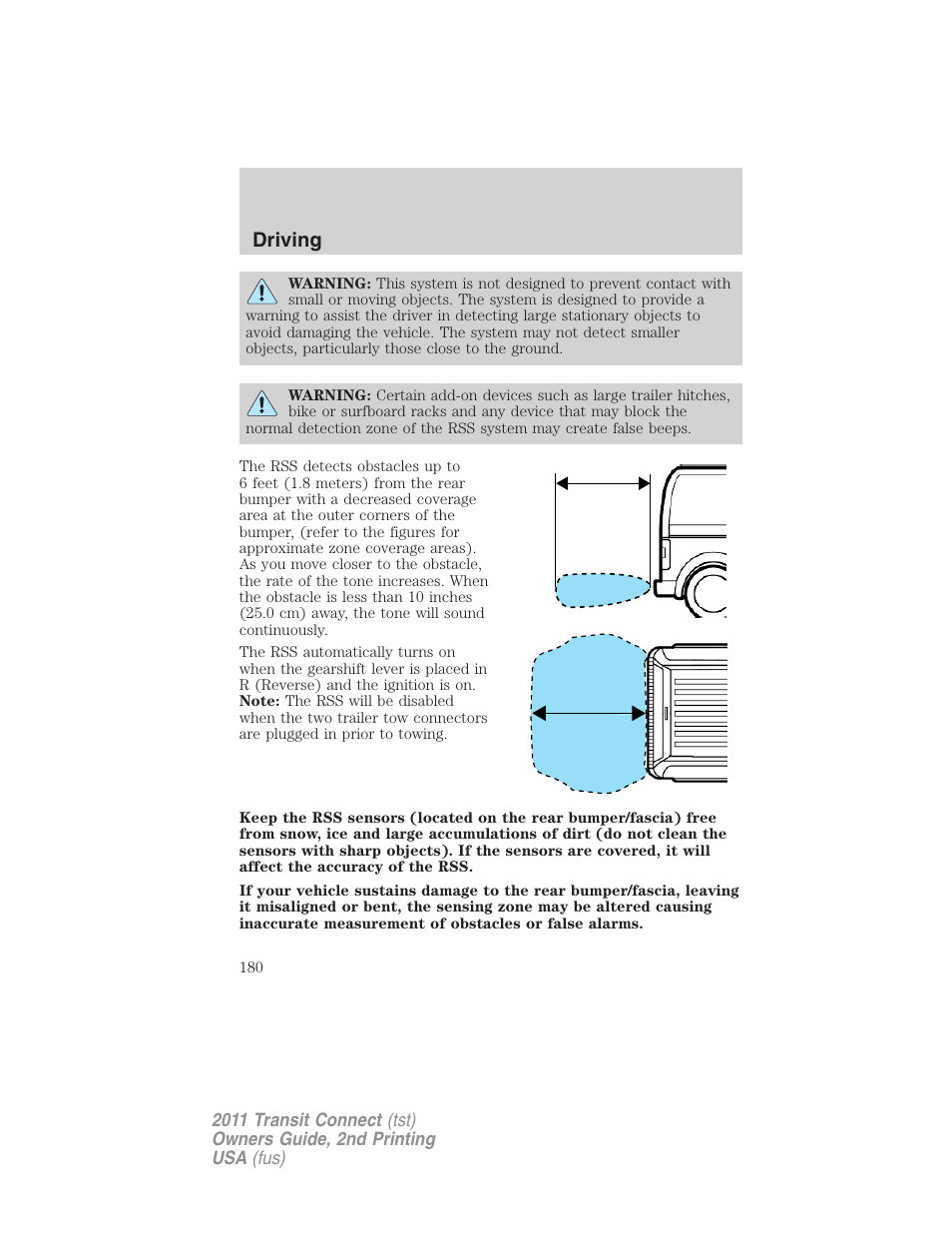 Driving | FORD 2011 Transit Connect v.2 User Manual | Page 180 / 295