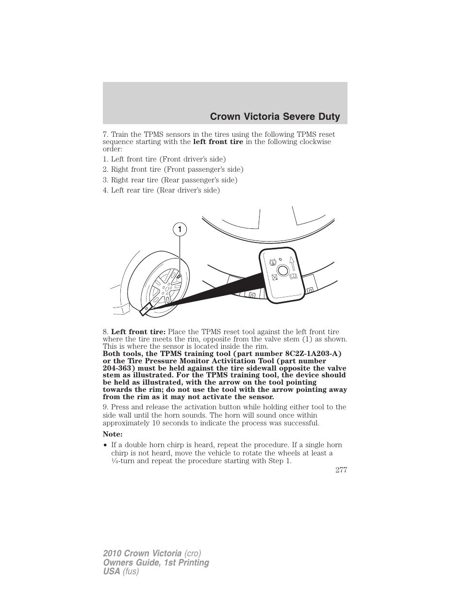 Crown victoria severe duty | FORD 2010 Crown Victoria v.1 User Manual | Page 277 / 306