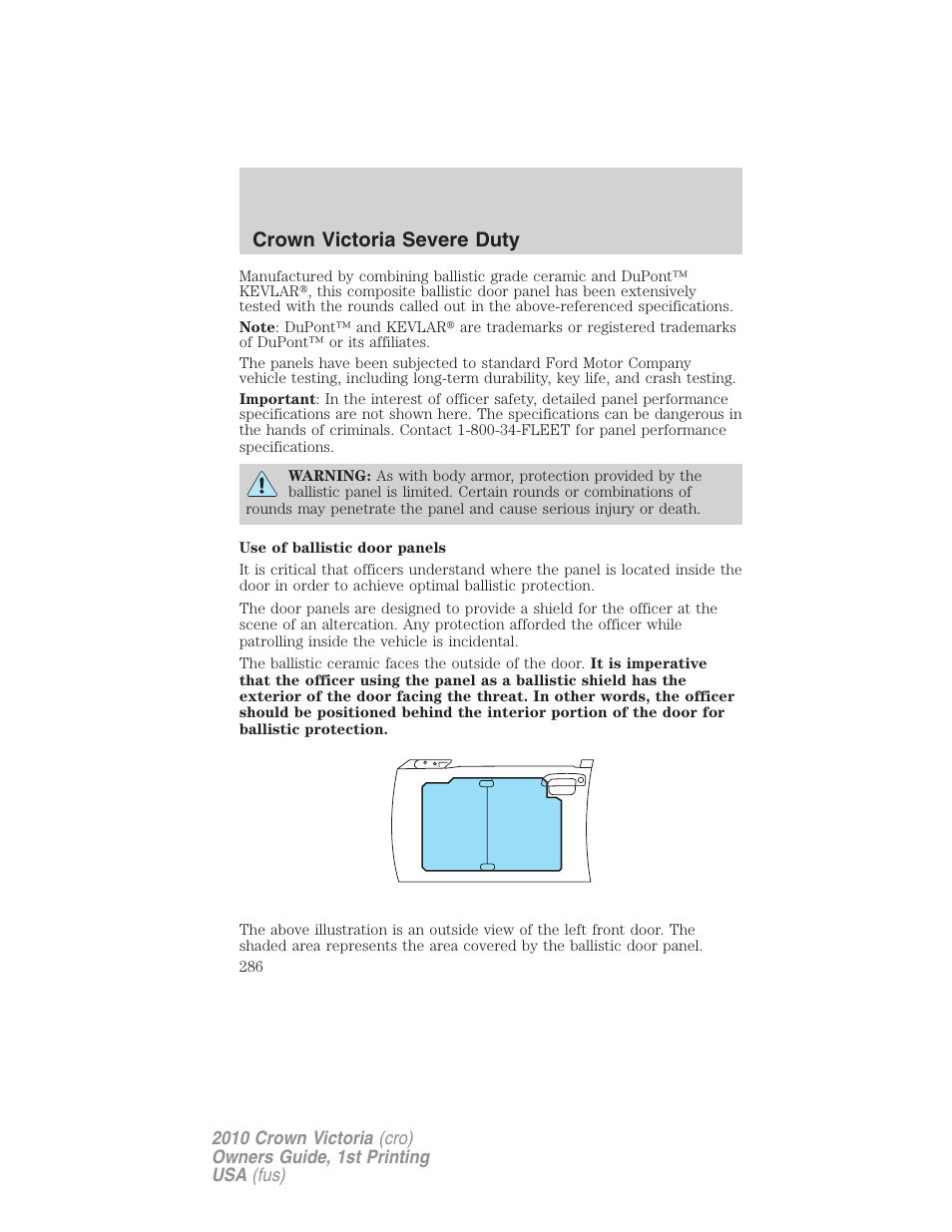 Crown victoria severe duty | FORD 2010 Crown Victoria v.1 User Manual | Page 286 / 306