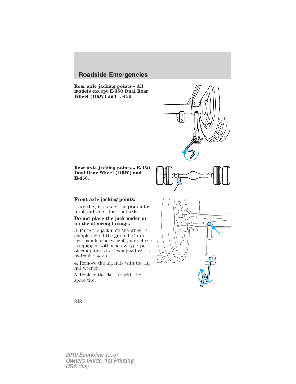 Roadside emergencies | FORD 2010 E-450 v.1 User Manual | Page 242 / 324