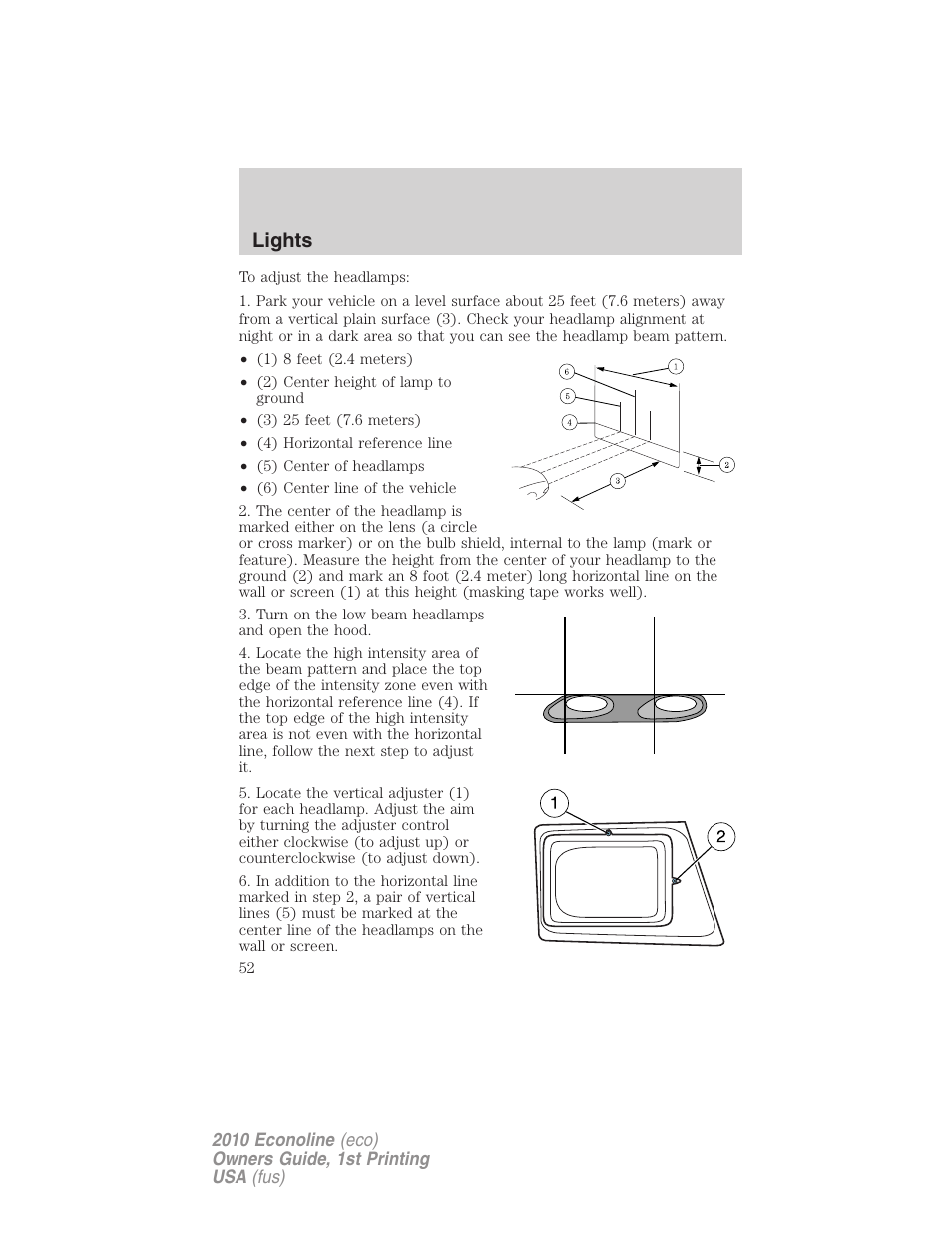 Lights | FORD 2010 E-450 v.1 User Manual | Page 52 / 324
