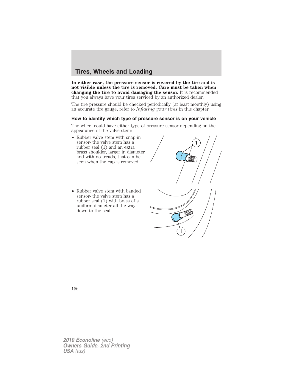 Tires, wheels and loading | FORD 2010 E-450 v.2 User Manual | Page 156 / 327