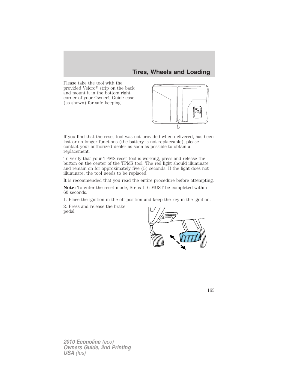 Tires, wheels and loading | FORD 2010 E-450 v.2 User Manual | Page 163 / 327