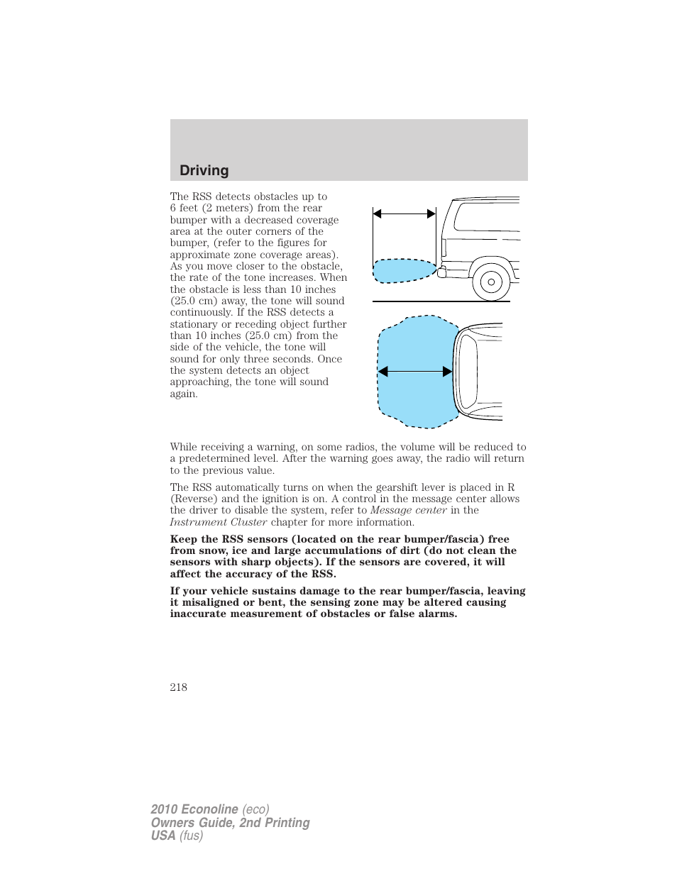 Driving | FORD 2010 E-450 v.2 User Manual | Page 218 / 327