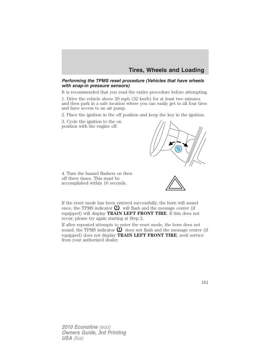 Tires, wheels and loading | FORD 2010 E-450 v.3 User Manual | Page 161 / 327