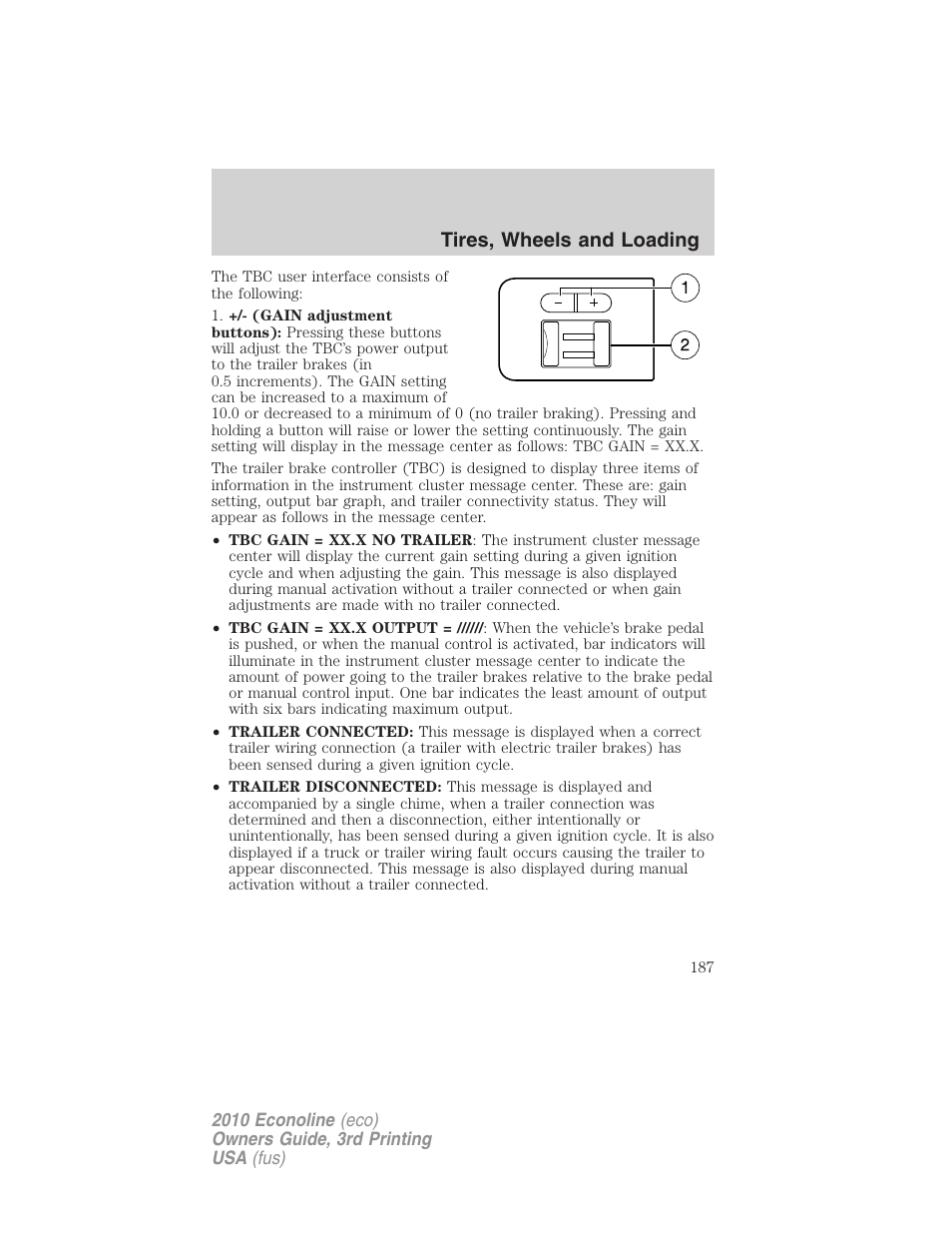 Tires, wheels and loading | FORD 2010 E-450 v.3 User Manual | Page 187 / 327