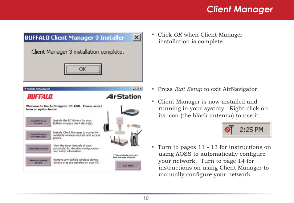 Client manager | Buffalo Technology WLI-CB-AG108HP User Manual | Page 10 / 43
