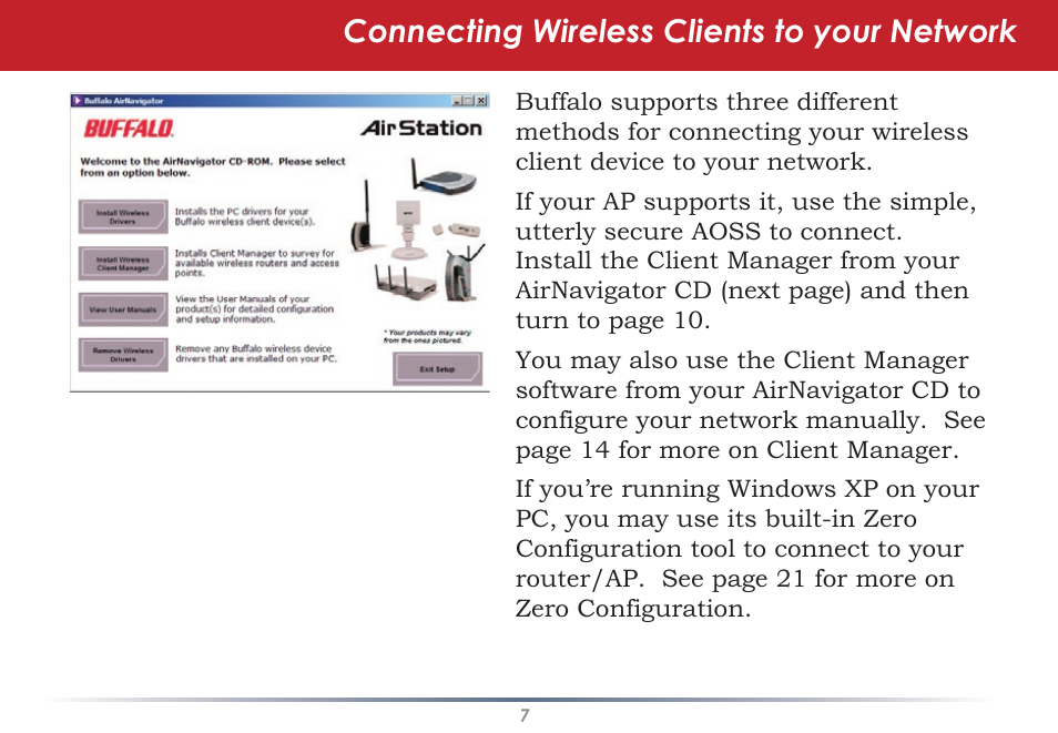 Connecting wireless clients to your network | Buffalo Technology WLI-CB-AG108HP User Manual | Page 7 / 43