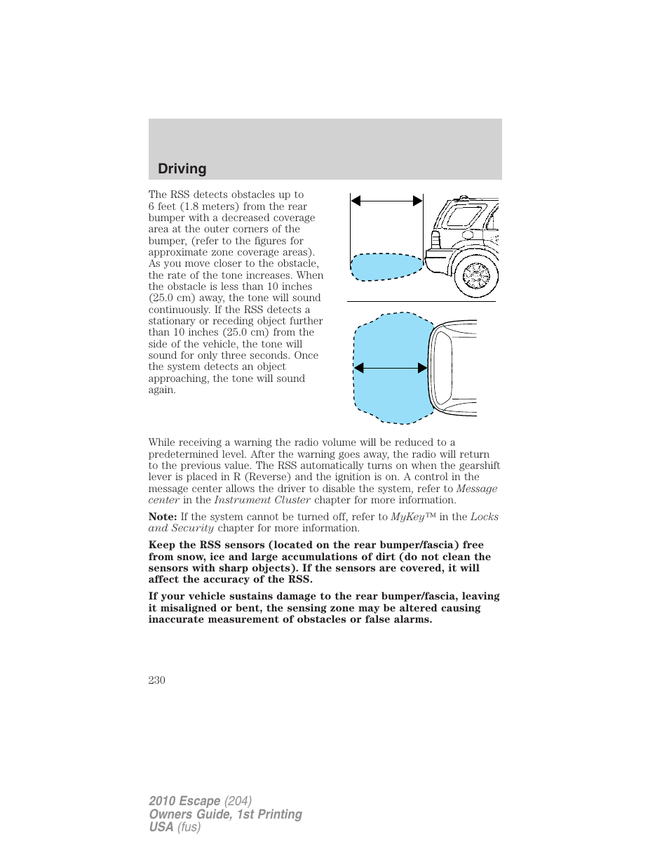 Driving | FORD 2010 Escape v.1 User Manual | Page 230 / 345