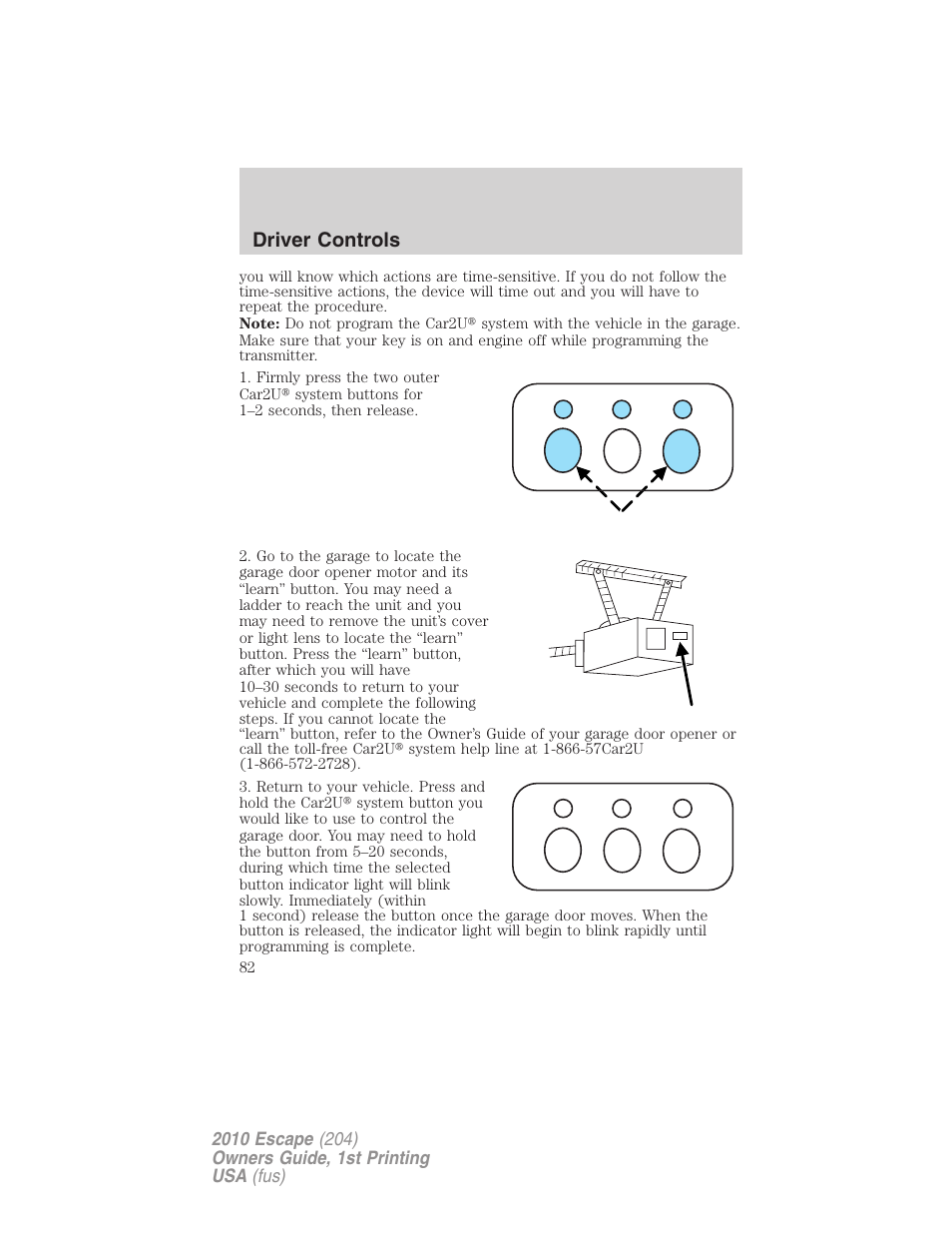 Driver controls | FORD 2010 Escape v.1 User Manual | Page 82 / 345