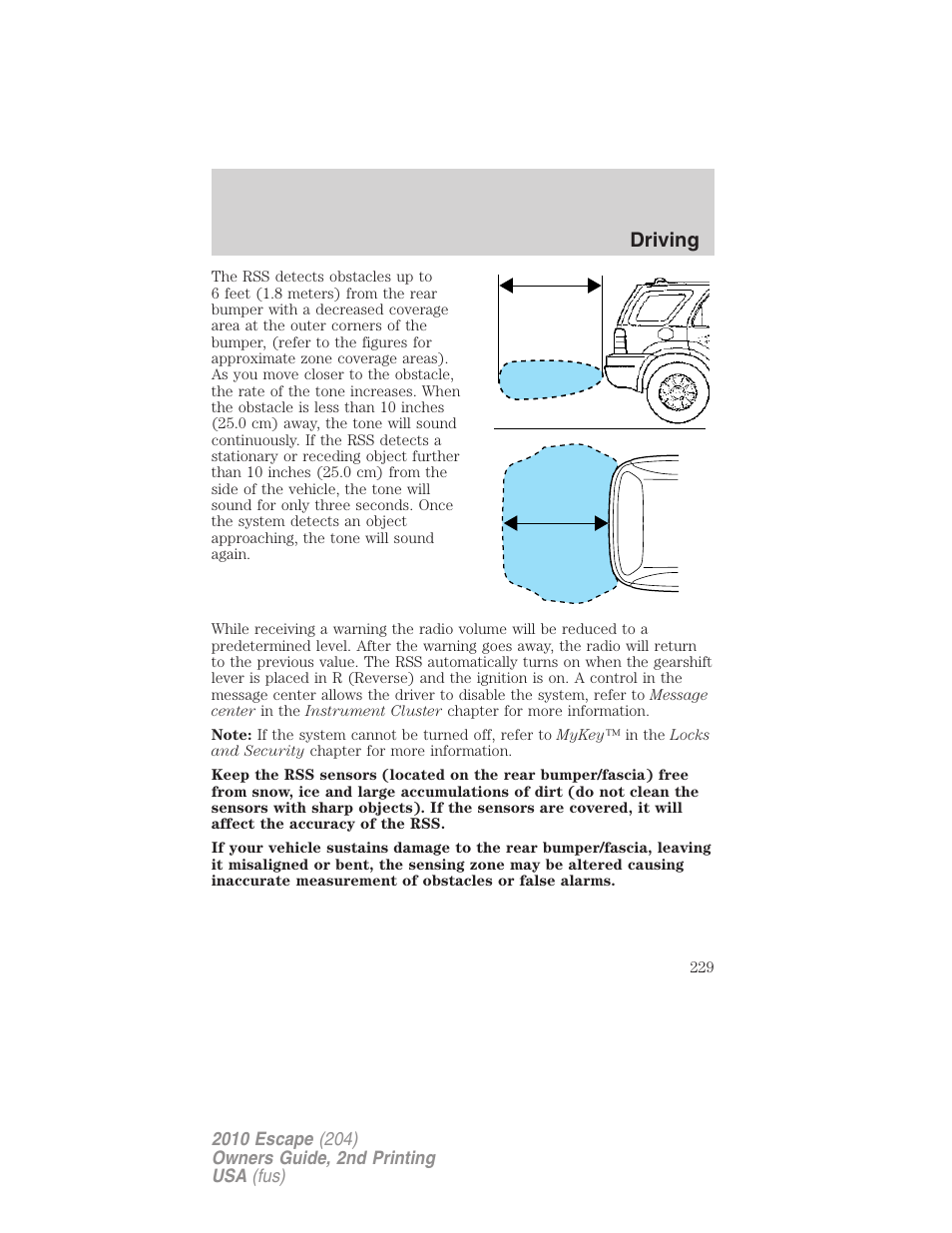 Driving | FORD 2010 Escape v.2 User Manual | Page 229 / 344