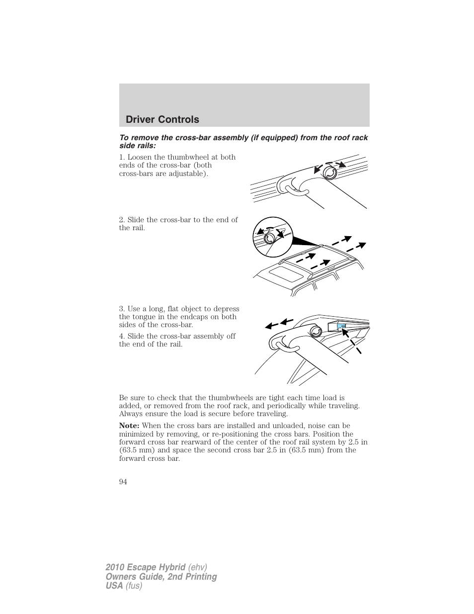 Driver controls | FORD 2010 Escape Hybrid v.2 User Manual | Page 94 / 353