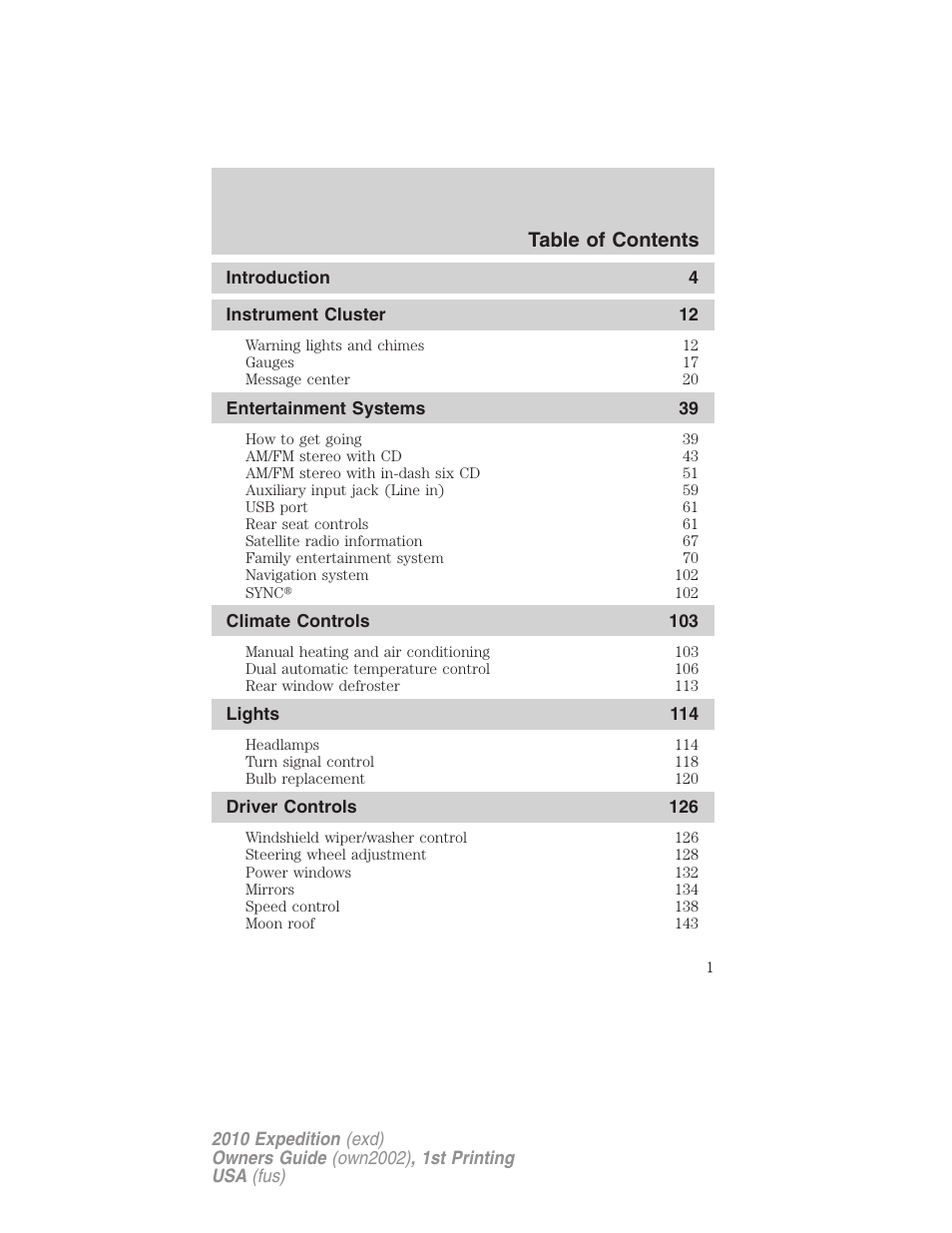 FORD 2010 Expedition v.1 User Manual | 420 pages