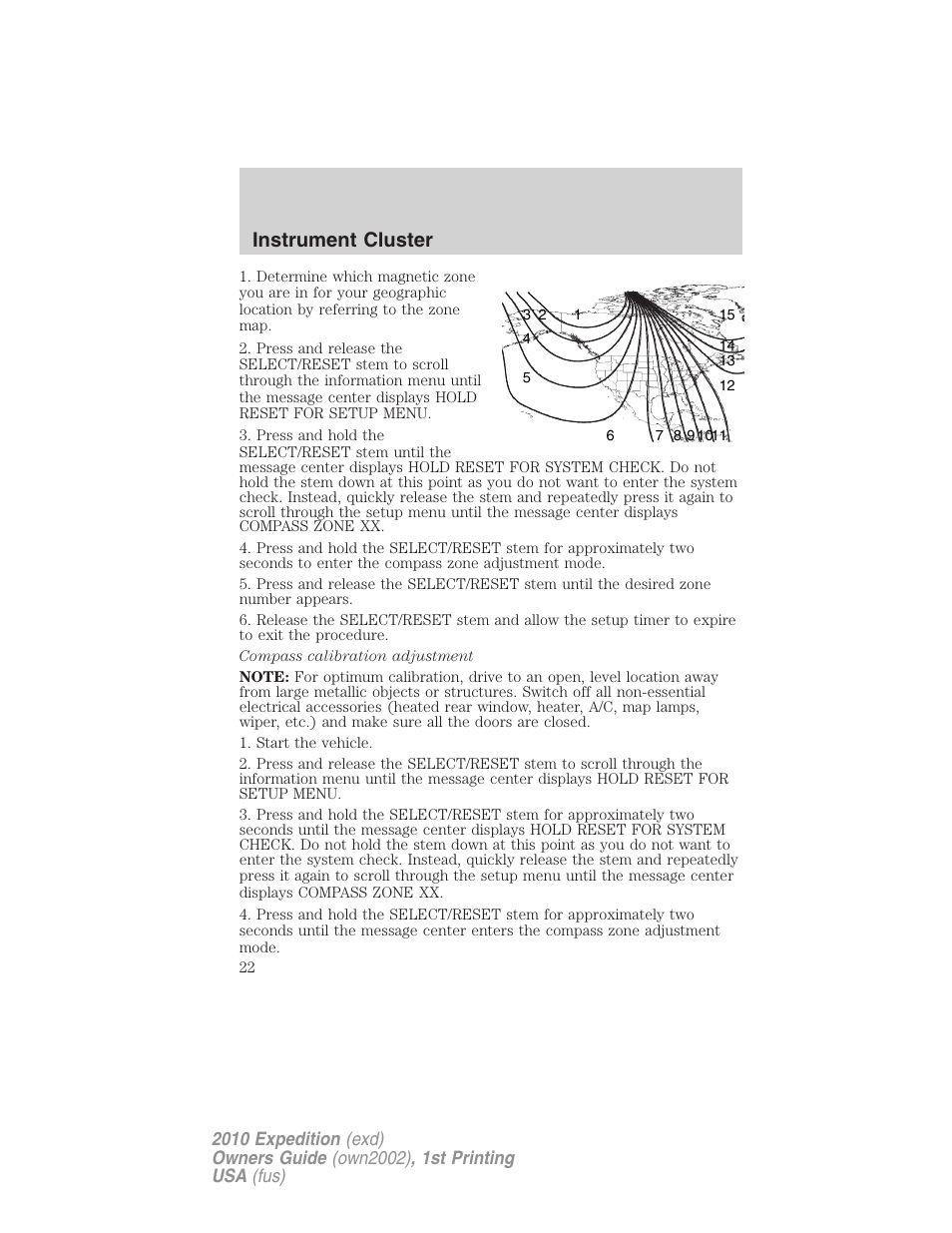 Instrument cluster | FORD 2010 Expedition v.1 User Manual | Page 22 / 420