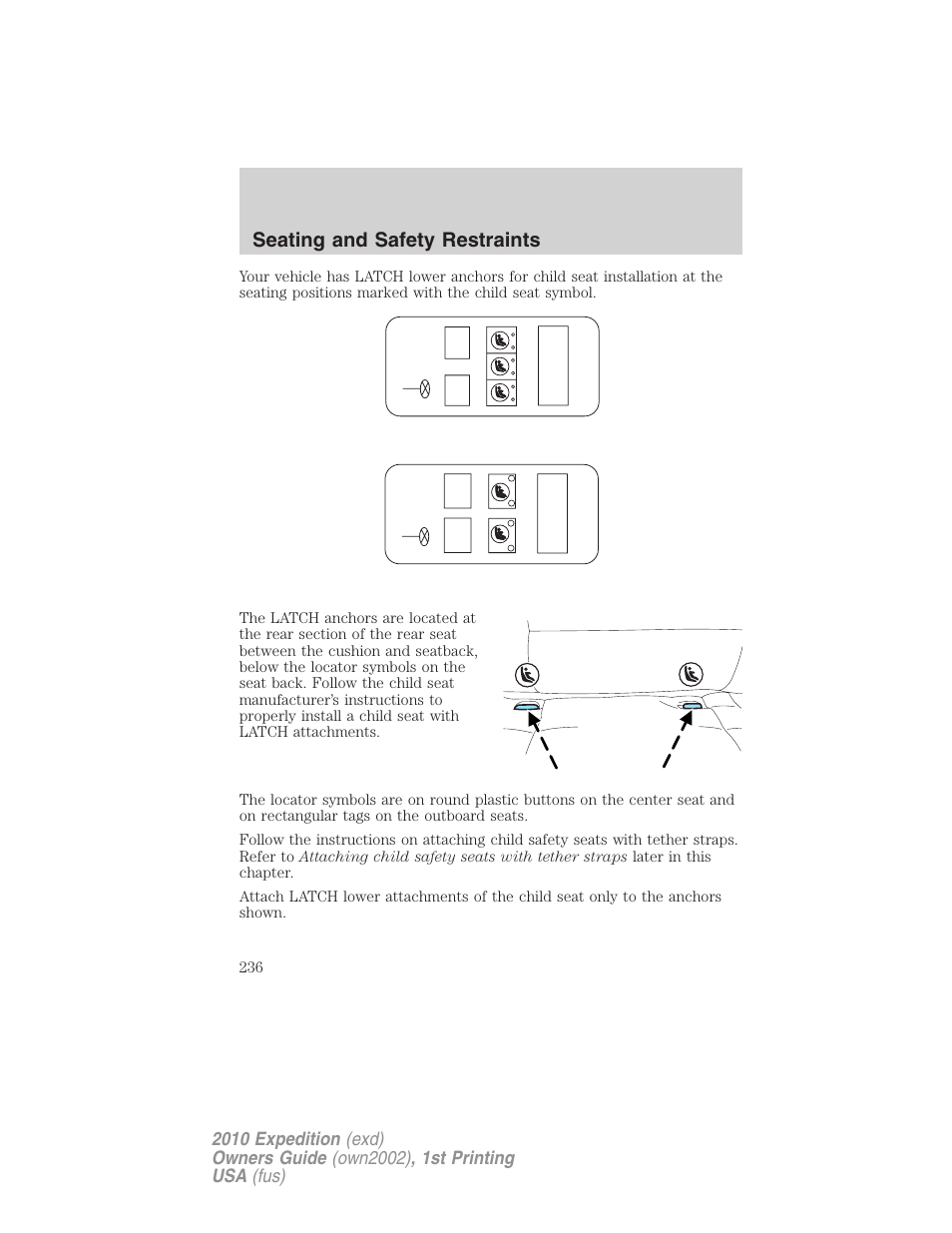 Seating and safety restraints | FORD 2010 Expedition v.1 User Manual | Page 236 / 420