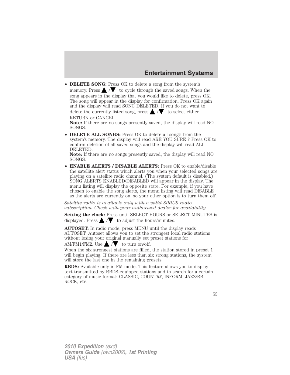 Entertainment systems | FORD 2010 Expedition v.1 User Manual | Page 53 / 420