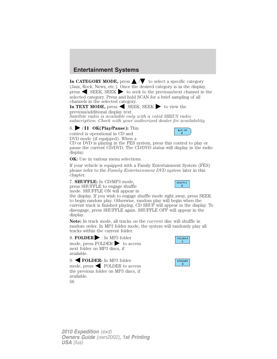 Entertainment systems | FORD 2010 Expedition v.1 User Manual | Page 56 / 420