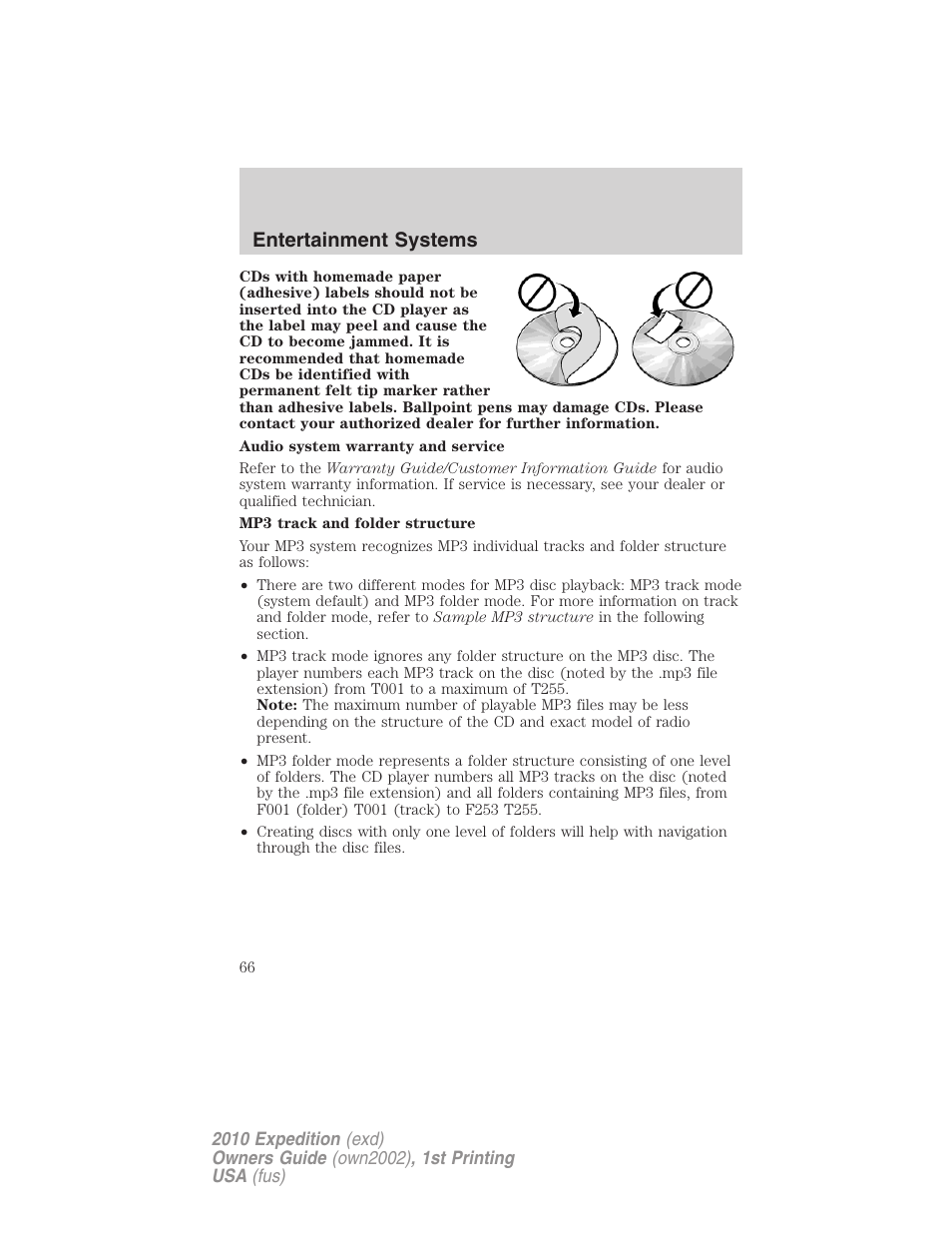 Entertainment systems | FORD 2010 Expedition v.1 User Manual | Page 66 / 420