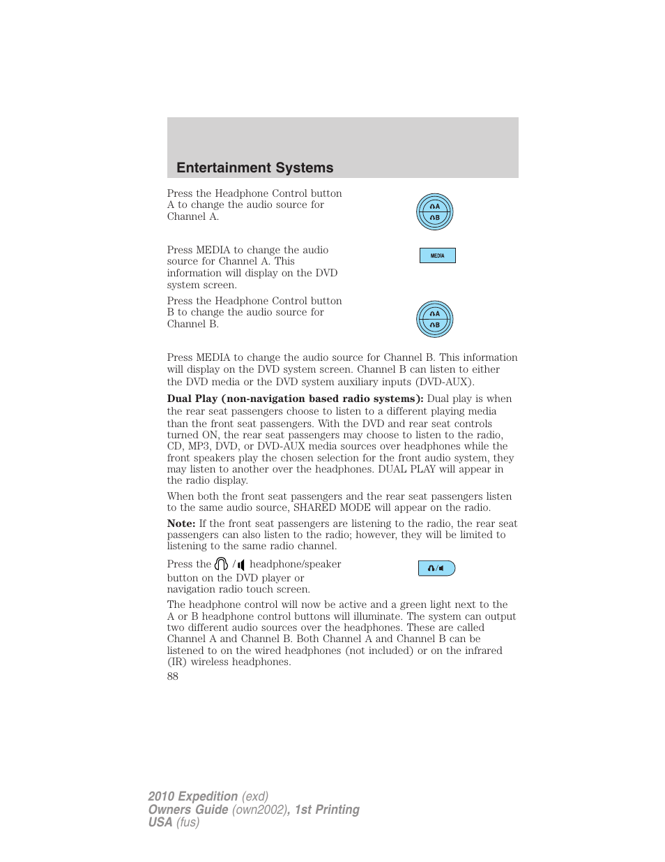 Entertainment systems | FORD 2010 Expedition v.1 User Manual | Page 88 / 420