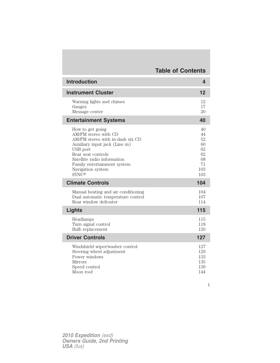 FORD 2010 Expedition v.2 User Manual | 424 pages