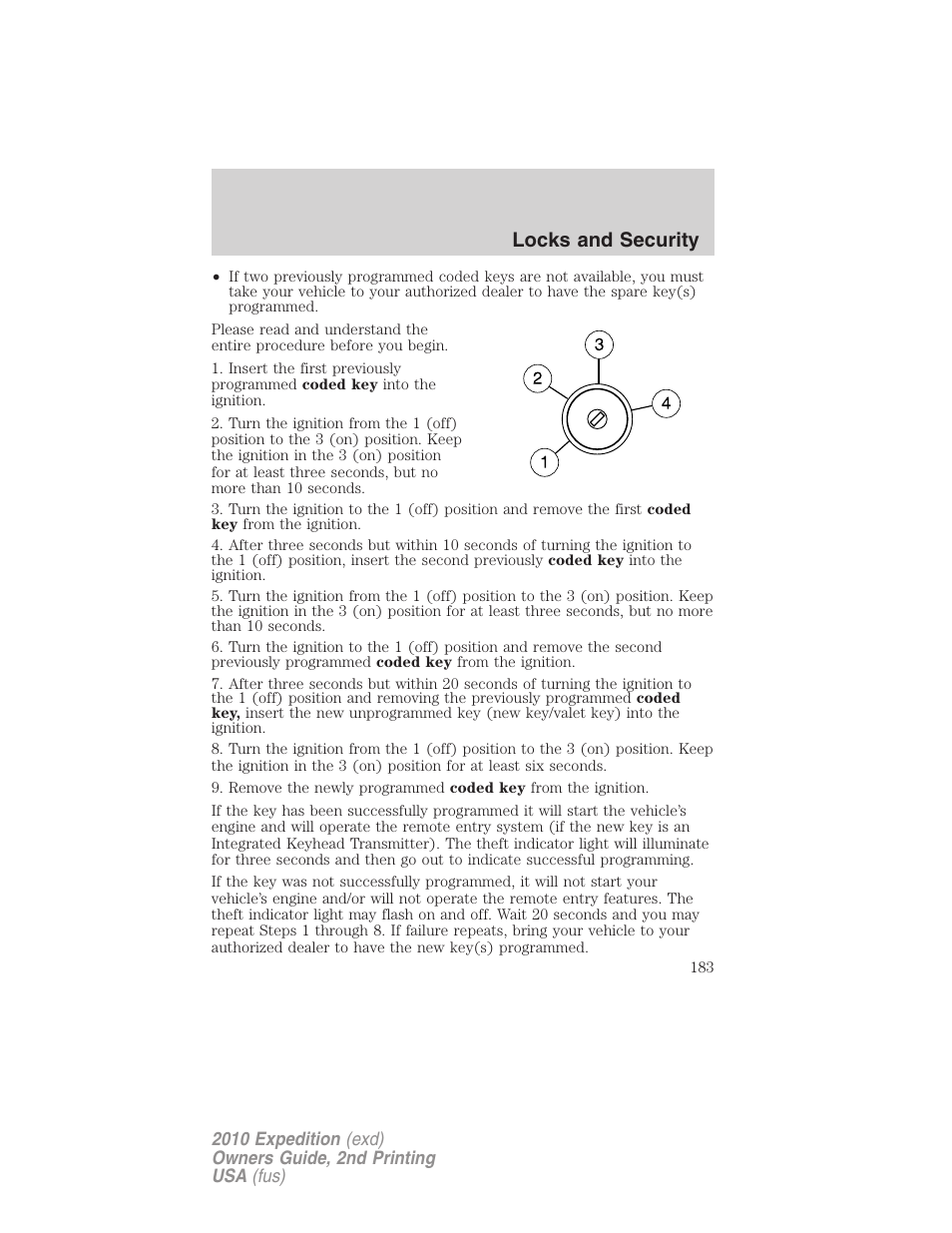 Locks and security | FORD 2010 Expedition v.2 User Manual | Page 183 / 424