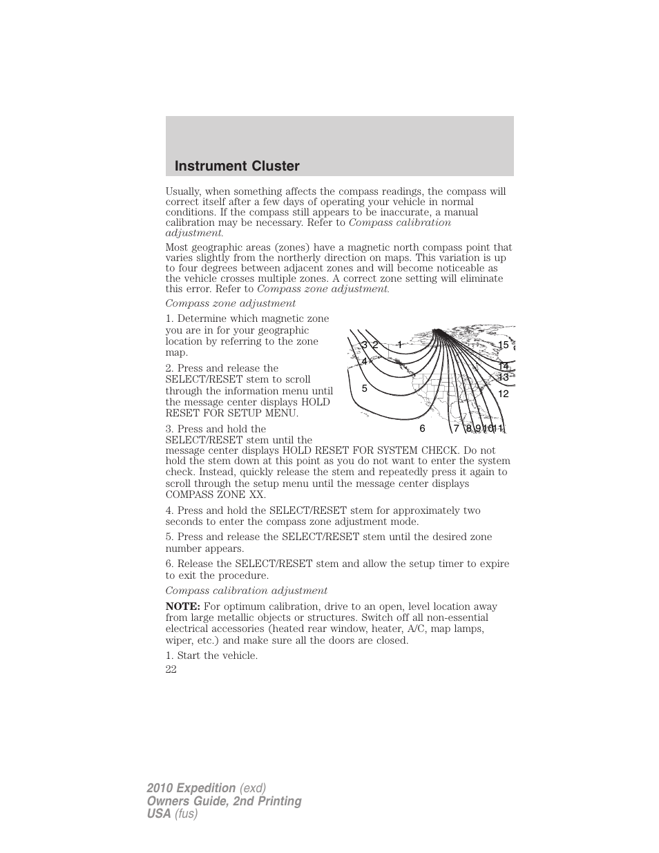 Instrument cluster | FORD 2010 Expedition v.2 User Manual | Page 22 / 424