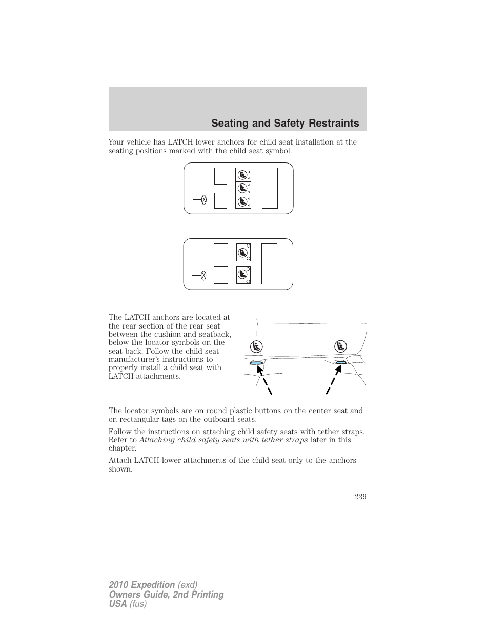 Seating and safety restraints | FORD 2010 Expedition v.2 User Manual | Page 239 / 424