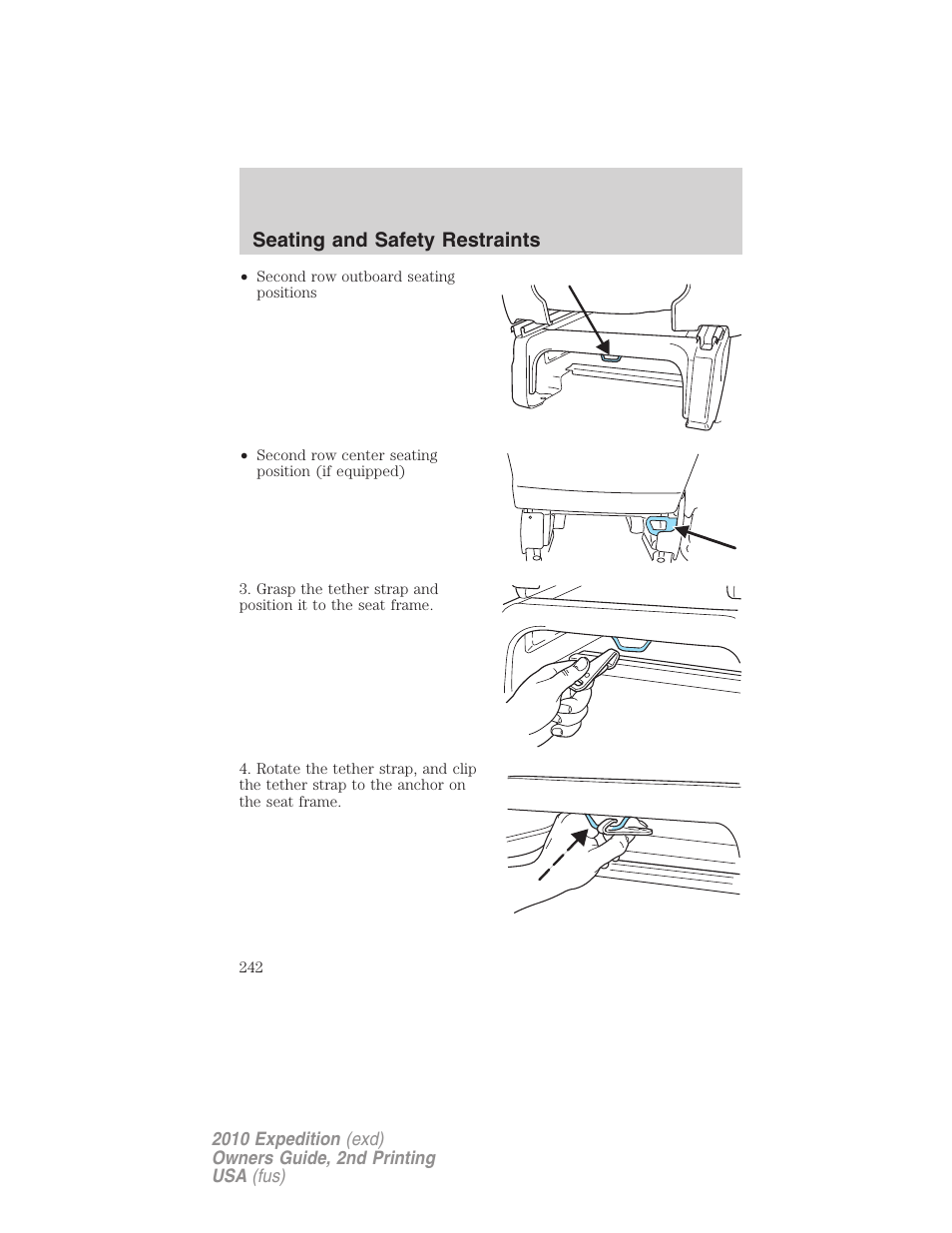 Seating and safety restraints | FORD 2010 Expedition v.2 User Manual | Page 242 / 424