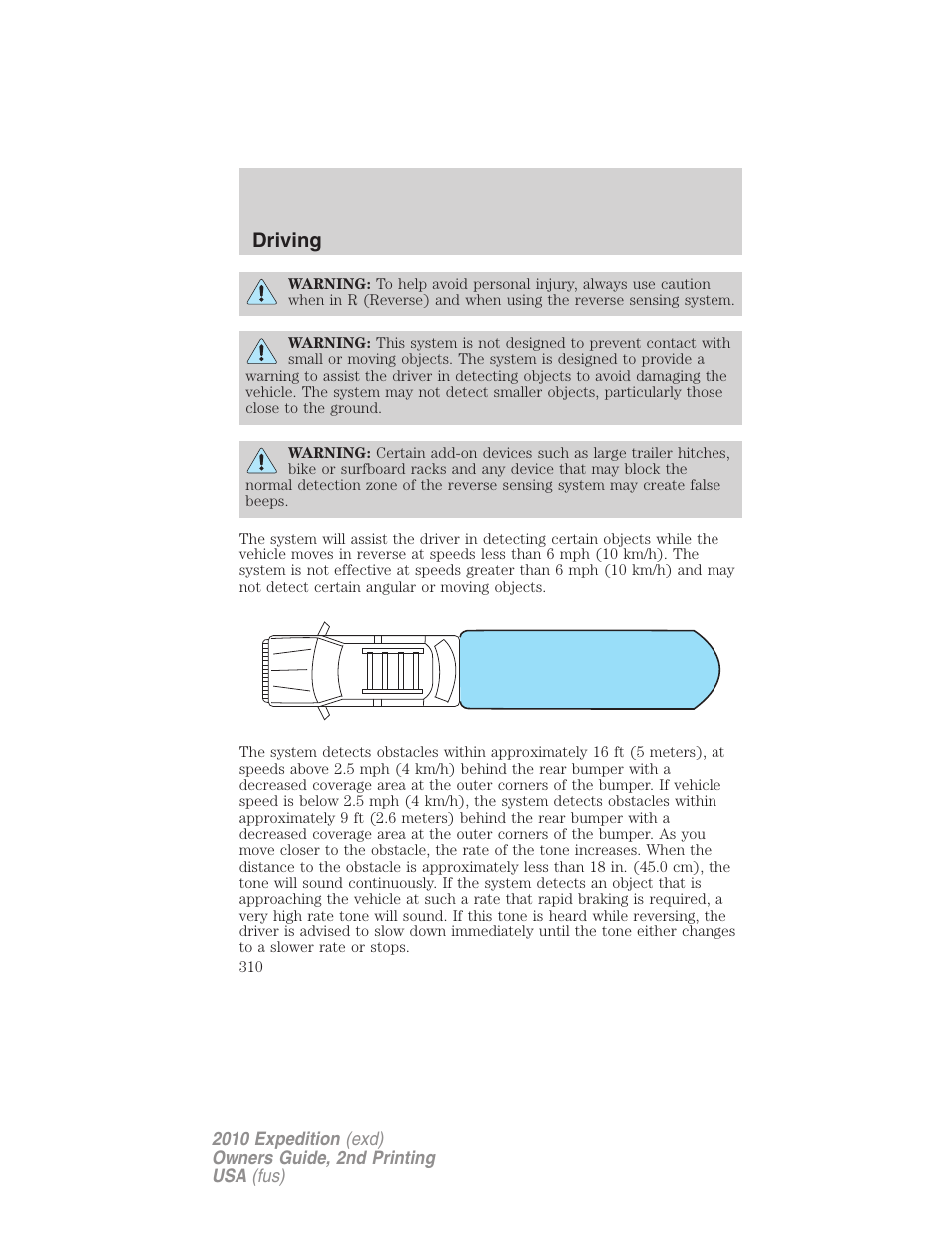 Driving | FORD 2010 Expedition v.2 User Manual | Page 310 / 424