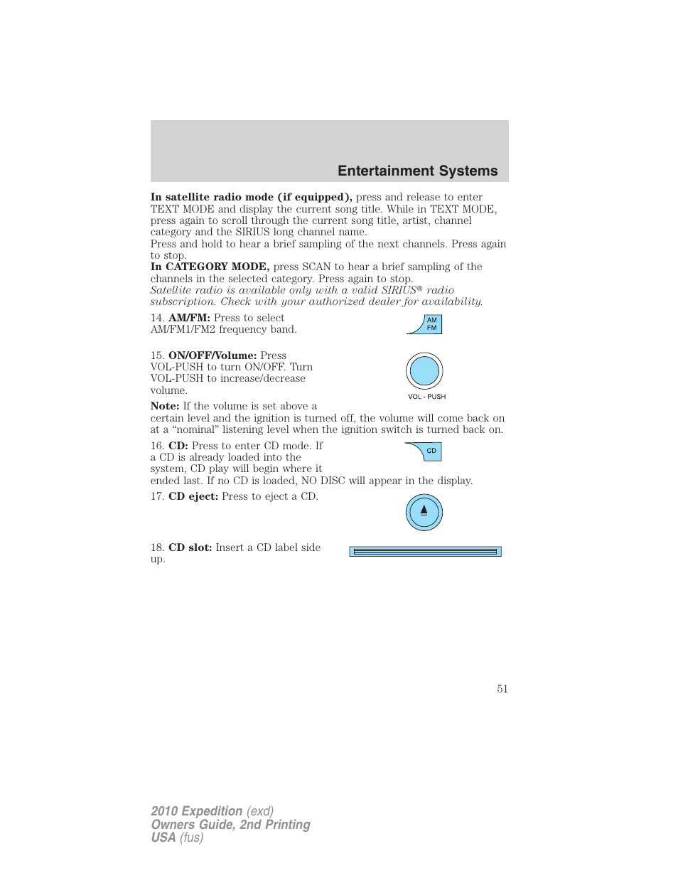 Entertainment systems | FORD 2010 Expedition v.2 User Manual | Page 51 / 424