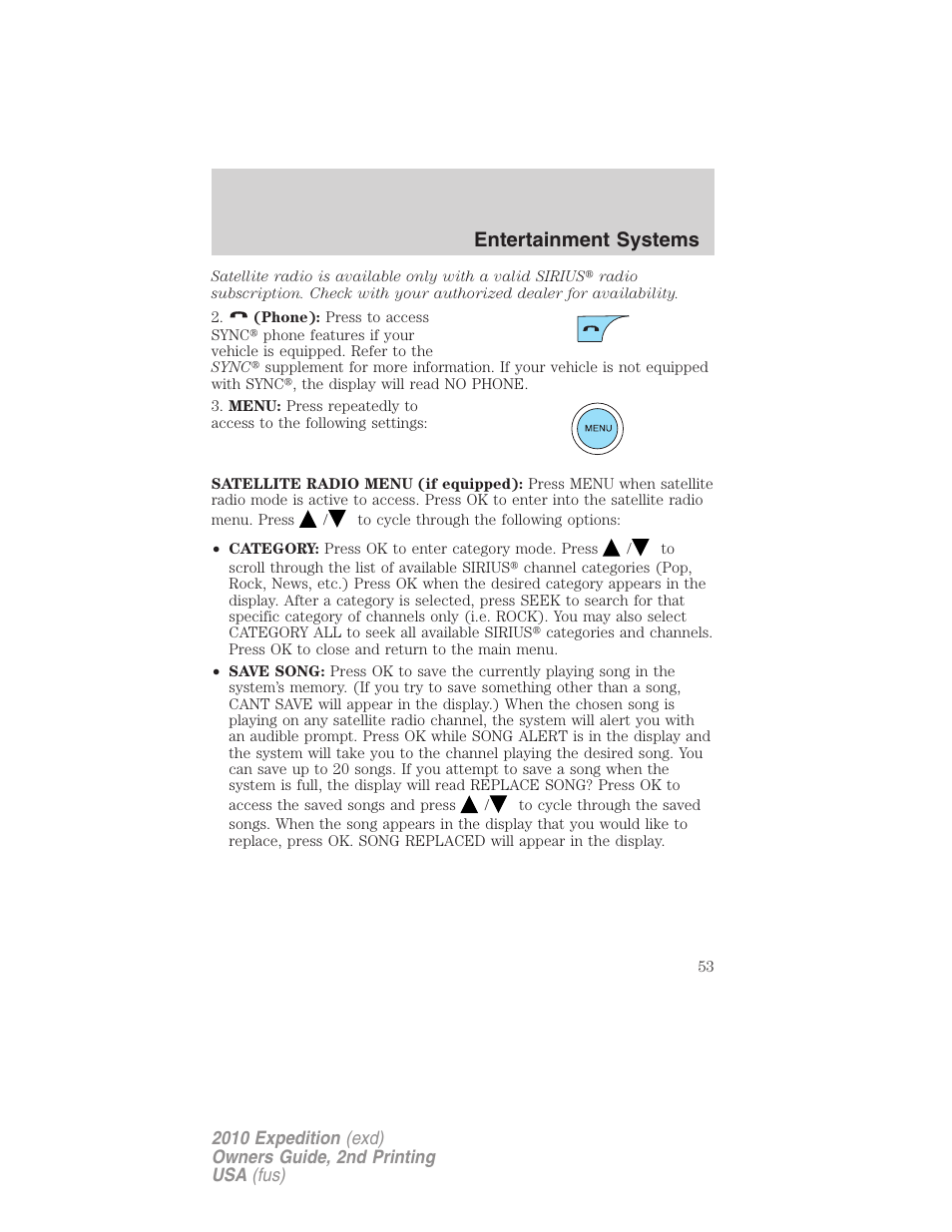 Entertainment systems | FORD 2010 Expedition v.2 User Manual | Page 53 / 424