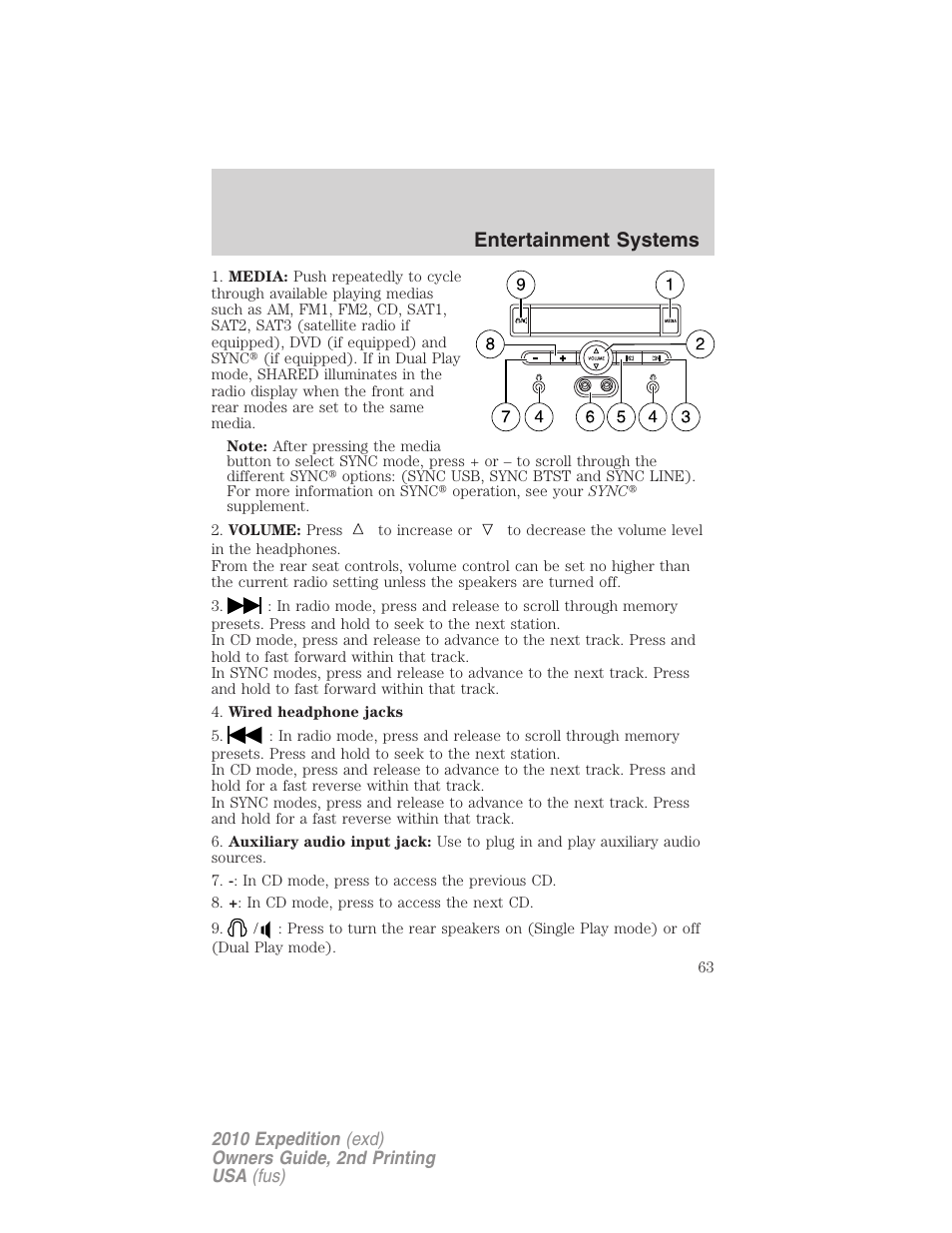 Entertainment systems | FORD 2010 Expedition v.2 User Manual | Page 63 / 424