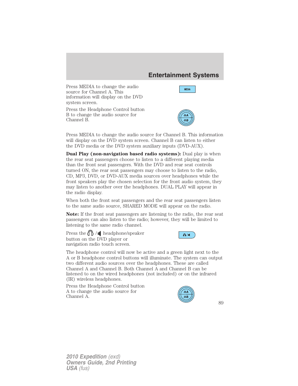 Entertainment systems | FORD 2010 Expedition v.2 User Manual | Page 89 / 424