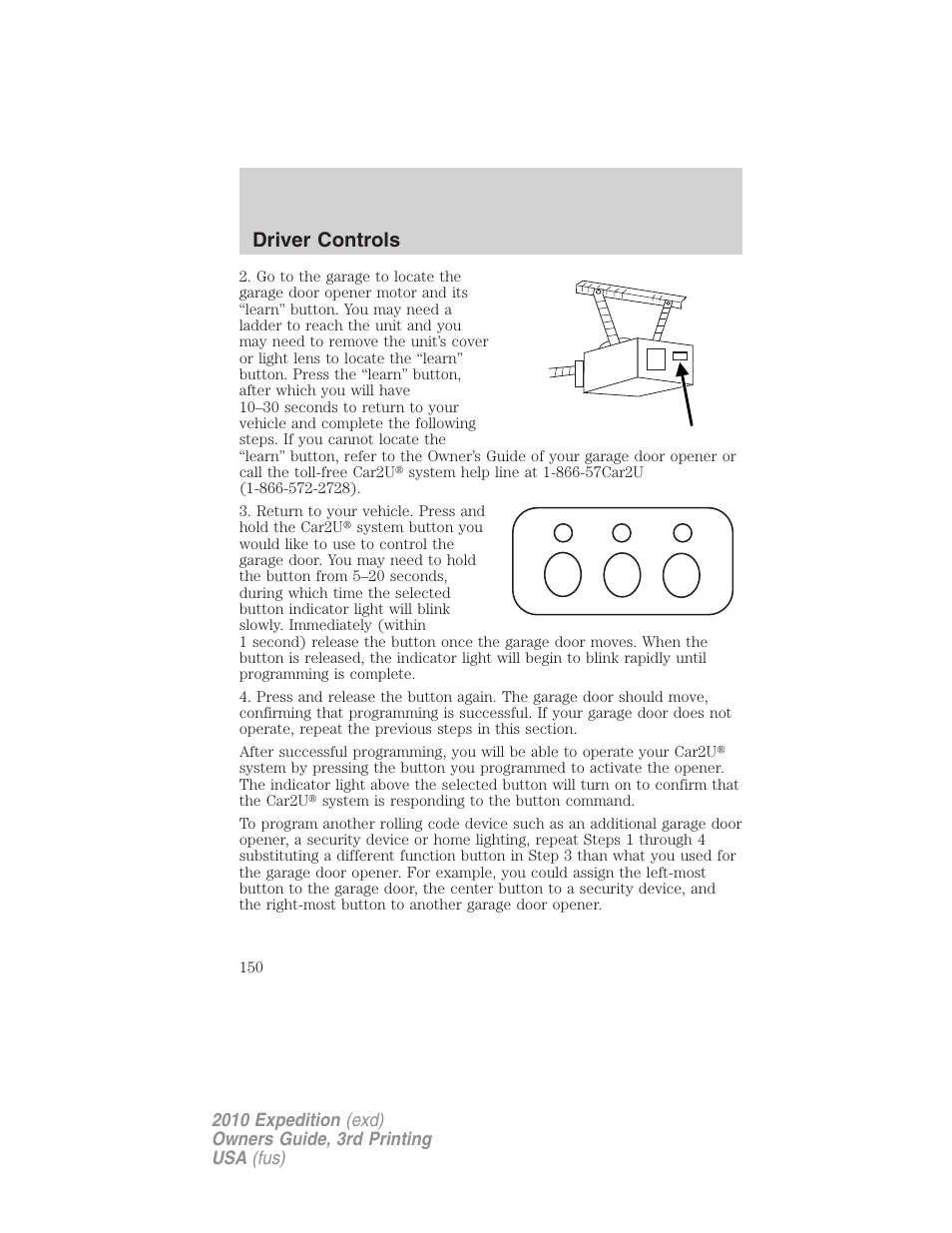 Driver controls | FORD 2010 Expedition v.3 User Manual | Page 150 / 422