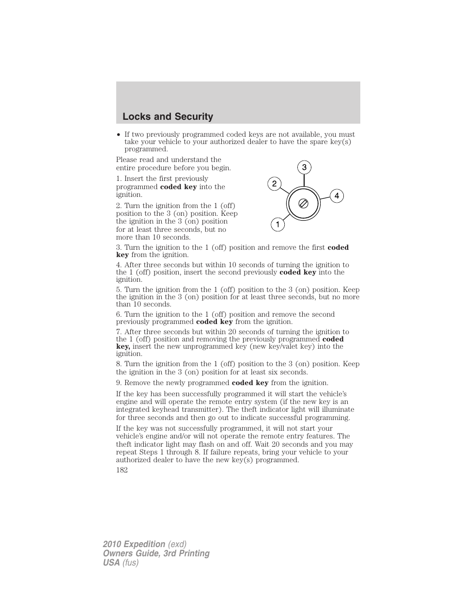 Locks and security | FORD 2010 Expedition v.3 User Manual | Page 182 / 422