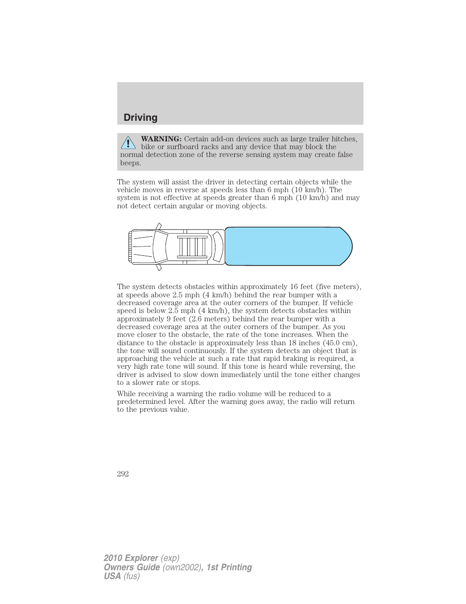 Driving | FORD 2010 Explorer v.1 User Manual | Page 292 / 404